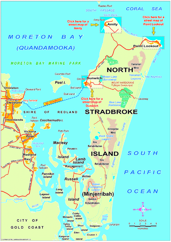 Карта Острова Stradbroke 