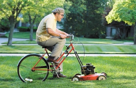 funny lawn mowing picture
